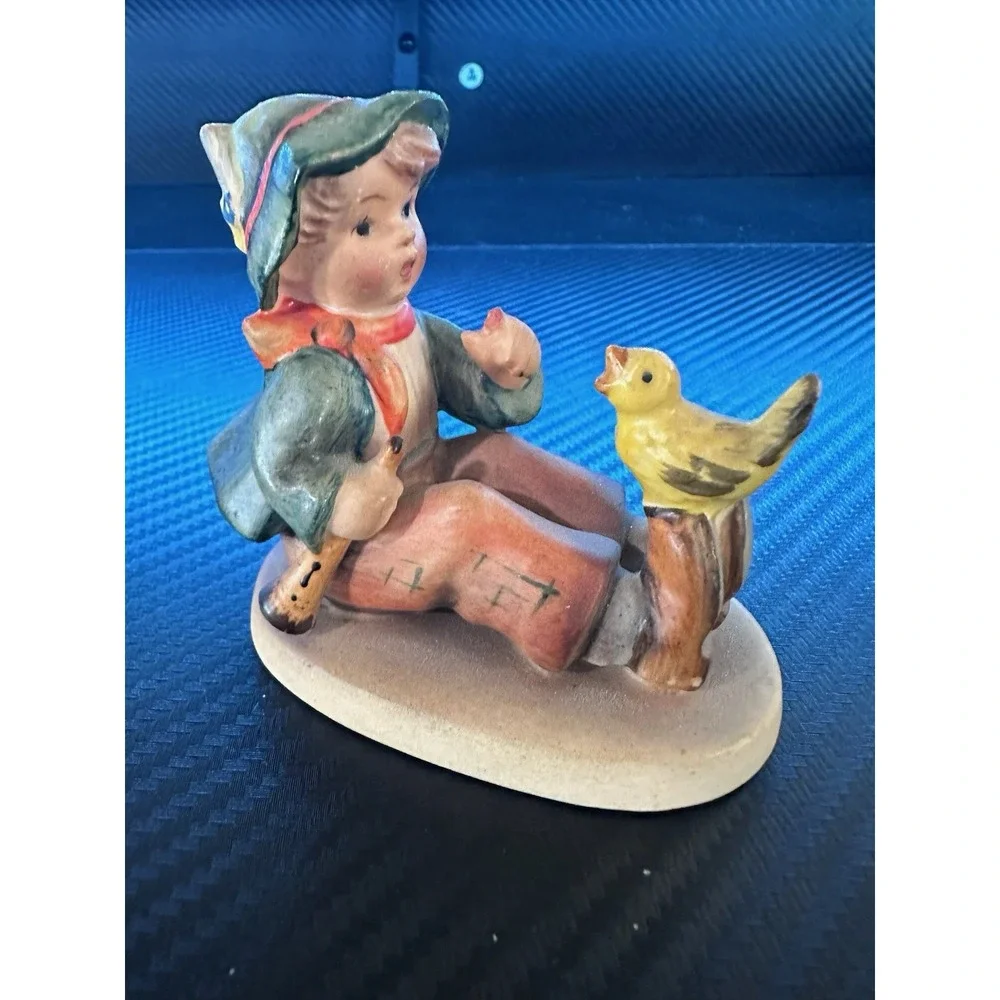 Vintage Goebel Hummel Singing Lesson Boy & Bird Figurine TMK-3 # 63 Germany 60's